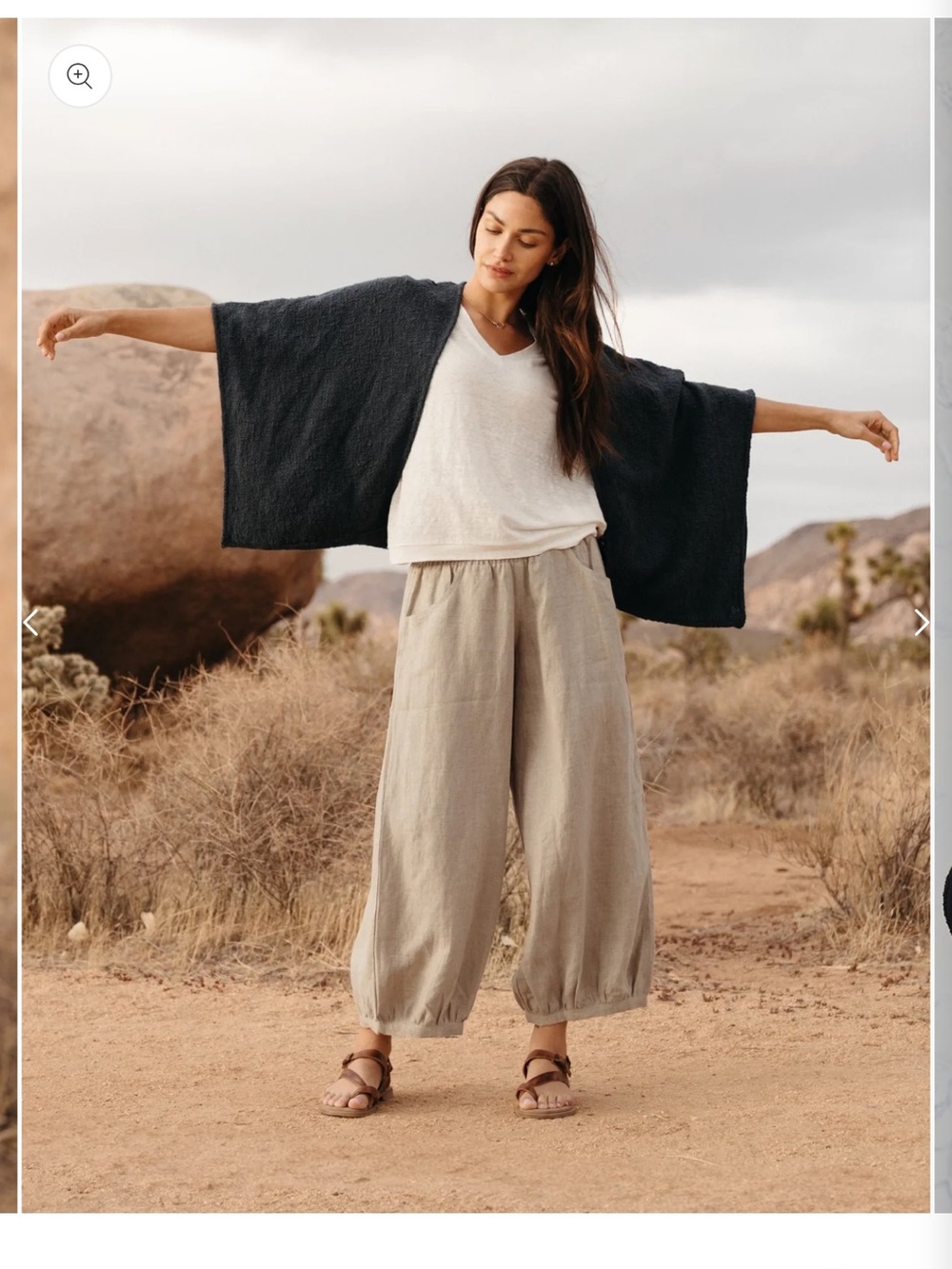 Nomad Charcoal Open-Front Cotton Shrug - Picture 5 of 8